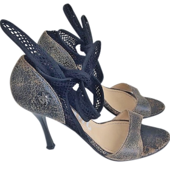 JOHN GALLIANO DISTRESSED LEATHER SHOES SIZE 7.5 - Picture 1 of 4